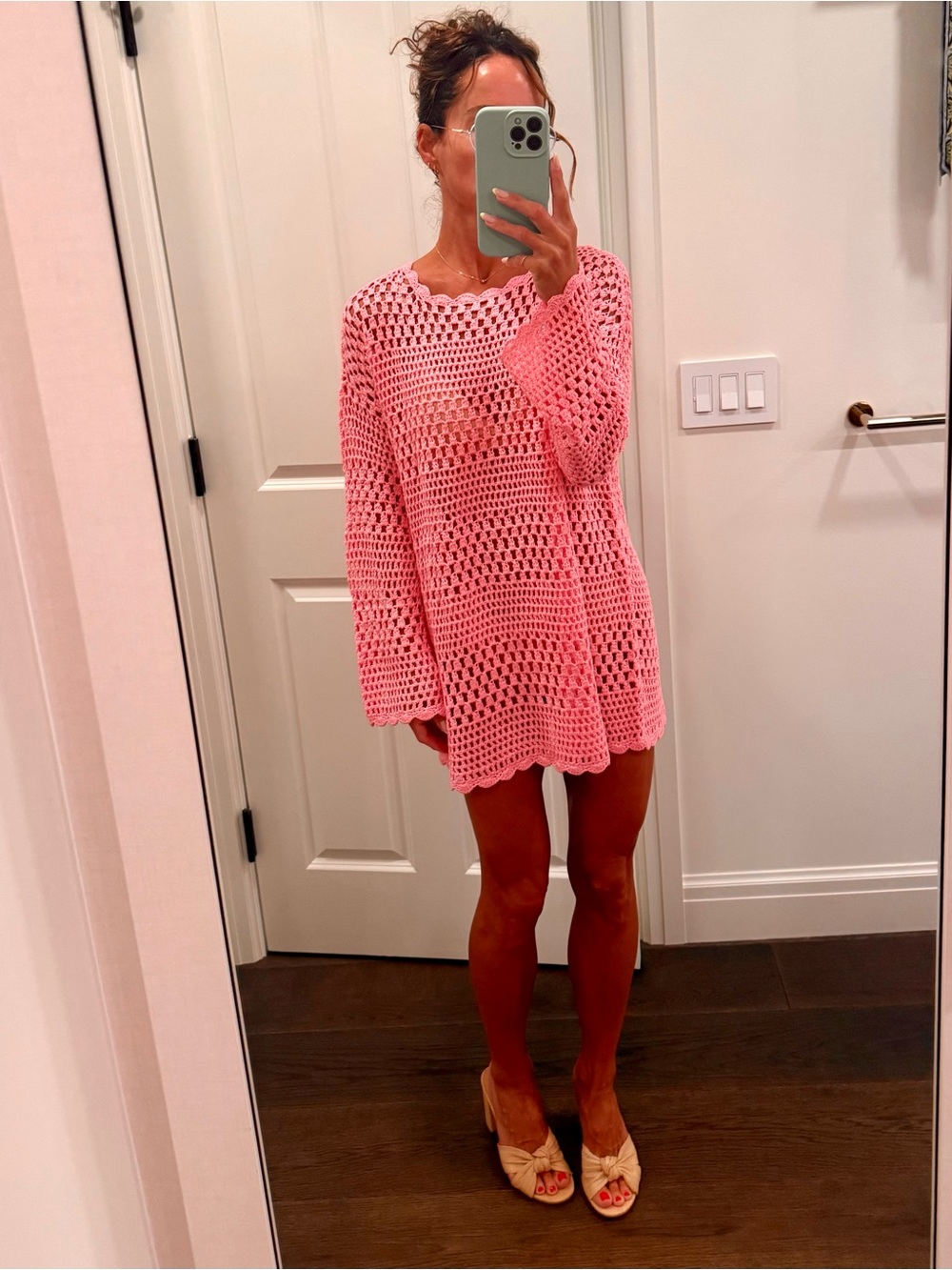 Show Me Your MuMu Bright Pink Crochet Skirt